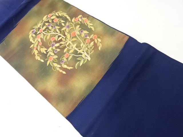 JAPANESE KIMONO / VINTAGE NAGOYA OBI / WOVEN FLOWERS